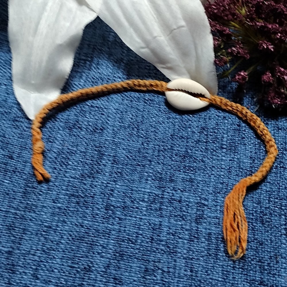 Woven Cord Shell Bracelet